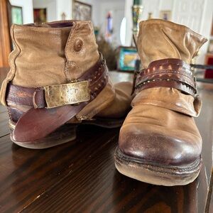 A.S.98 Tan Leather Ankle Boots